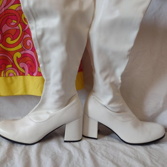 60's Go-Go Costume complete with Dior Sunglasses, Dress, Boots, Red Bouffant Wig - Picture 8 of 16